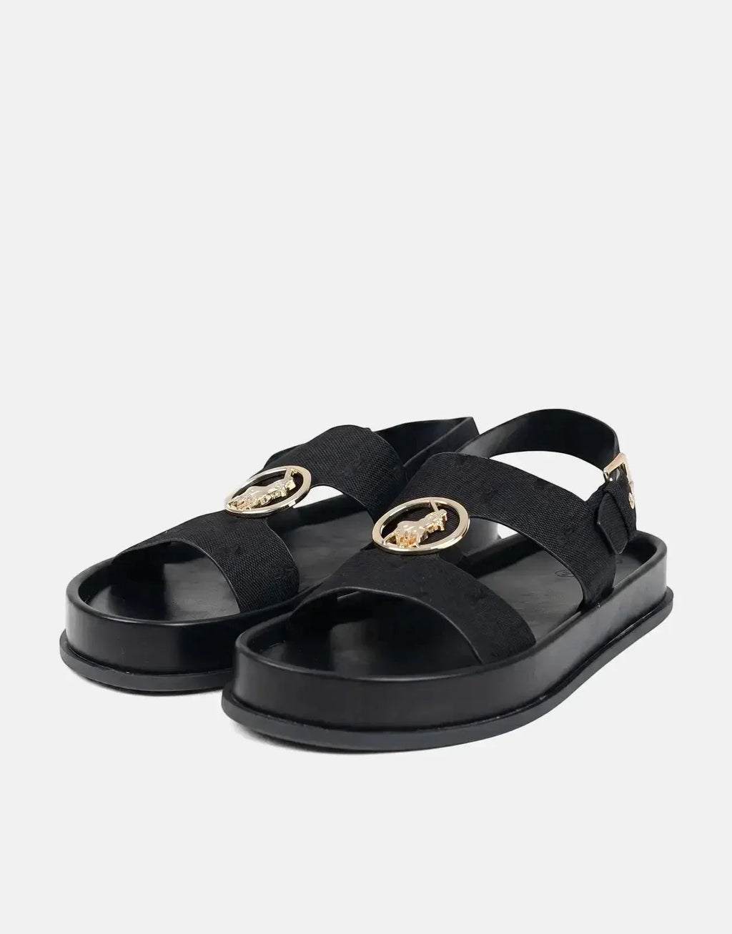 Polo Jacquard Moulded Trim Black Sandal - view 2