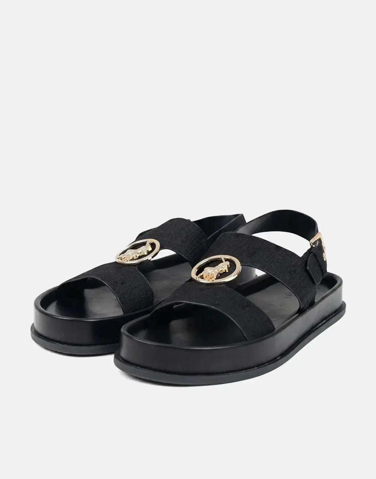 Polo Jacquard Moulded Trim Black Sandal - view 2