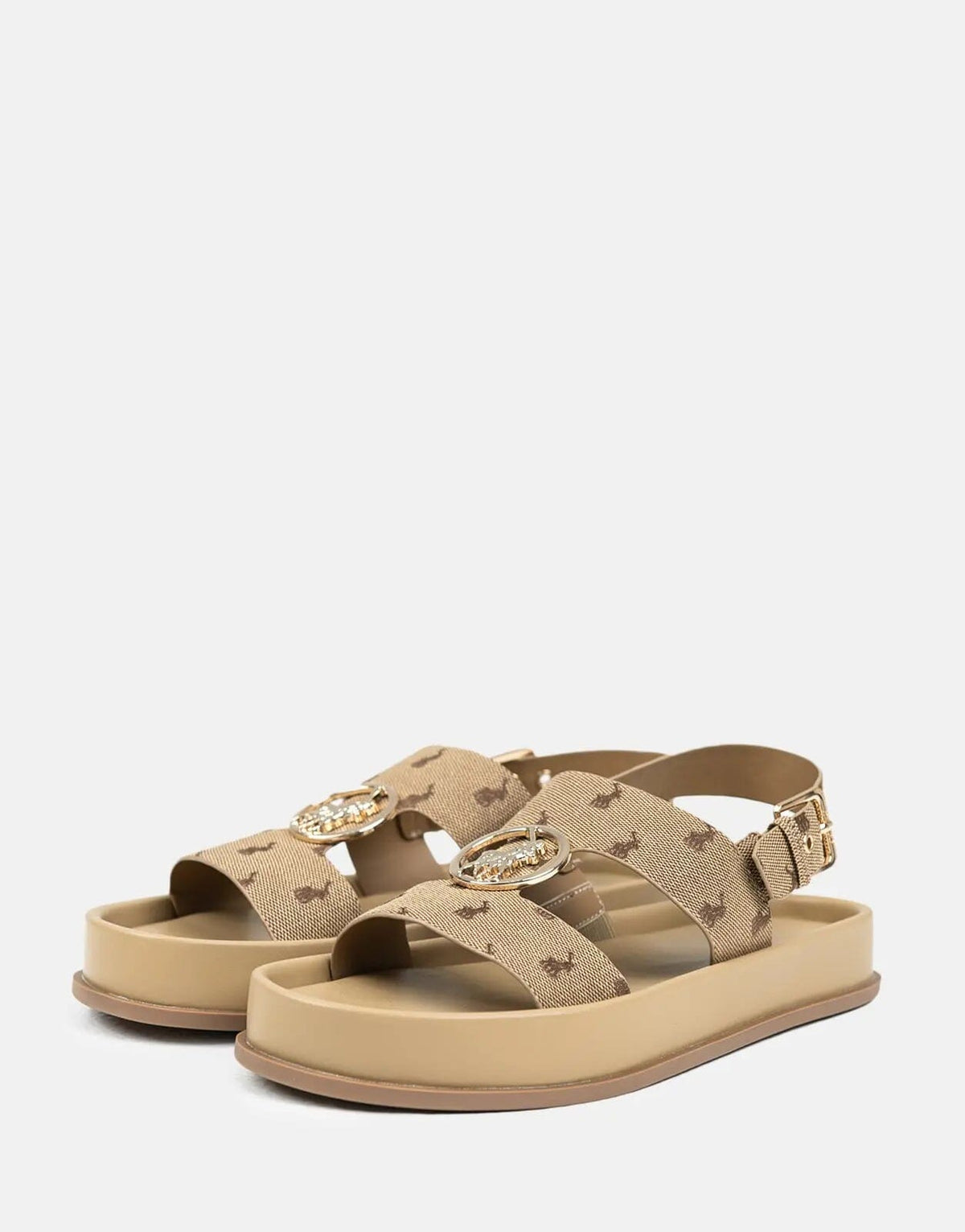 Polo Jacquard Moulded Trim Stone Sandals - view 2