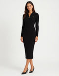 Polo Laya LS Knit Black Dress