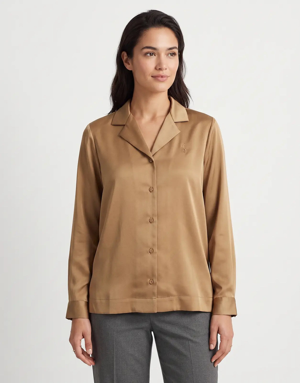 Polo Molly LS Revere Camel Blouse