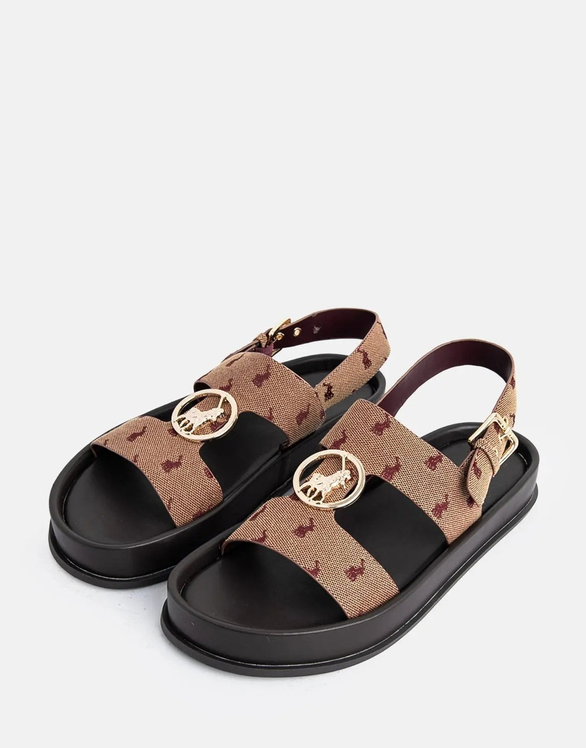 Polo Moulded Unit Trim Sandal Burgundy Jacquard - view 2