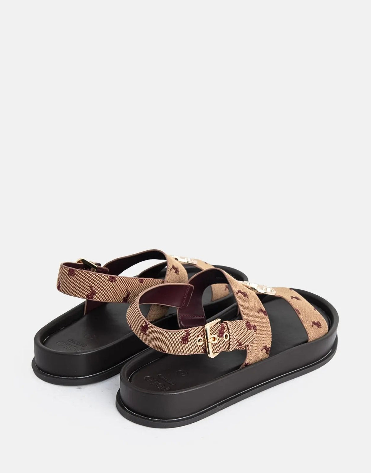 Polo Moulded Unit Trim Sandal Burgundy Jacquard - view 3