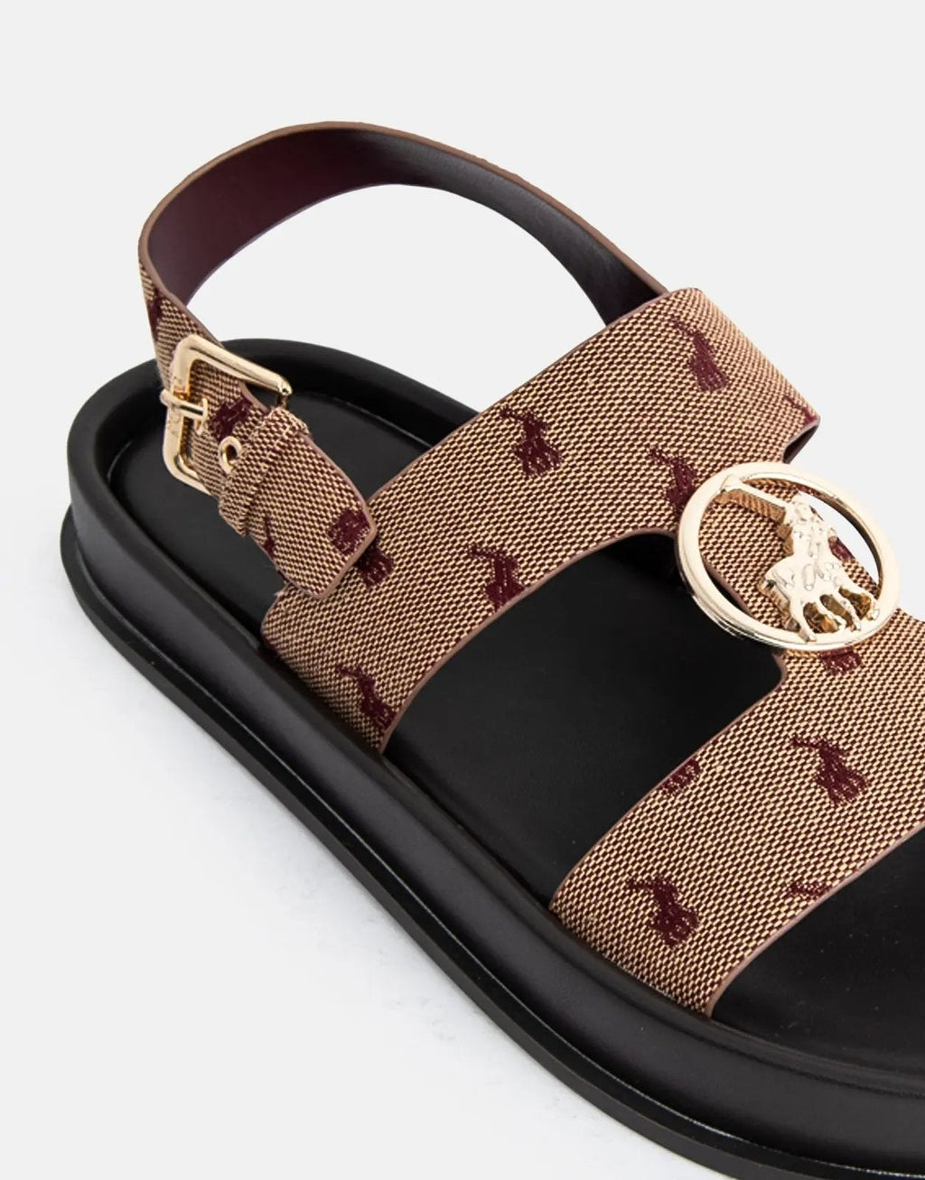 Polo Moulded Unit Trim Sandal Burgundy Jacquard - view 4