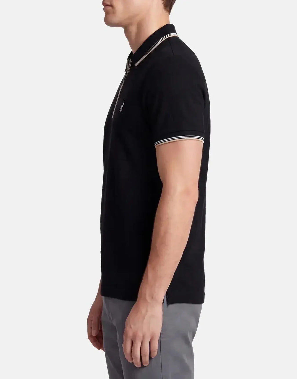Polo Plain 1/4 Zip Black Golfer - view 2