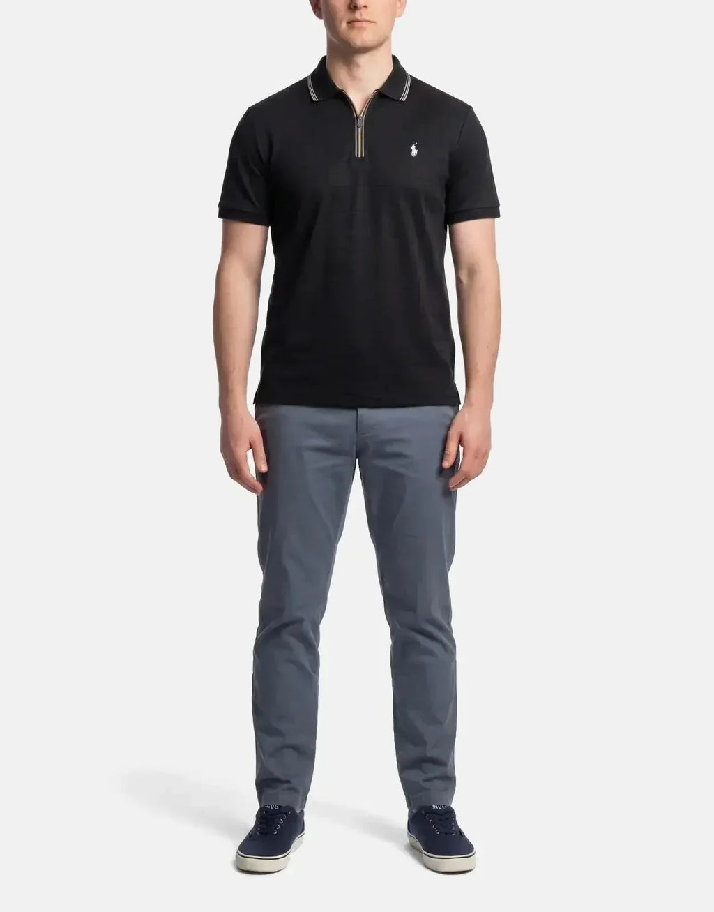 Polo Plain 1/4 Zip Black Golfer - view 4