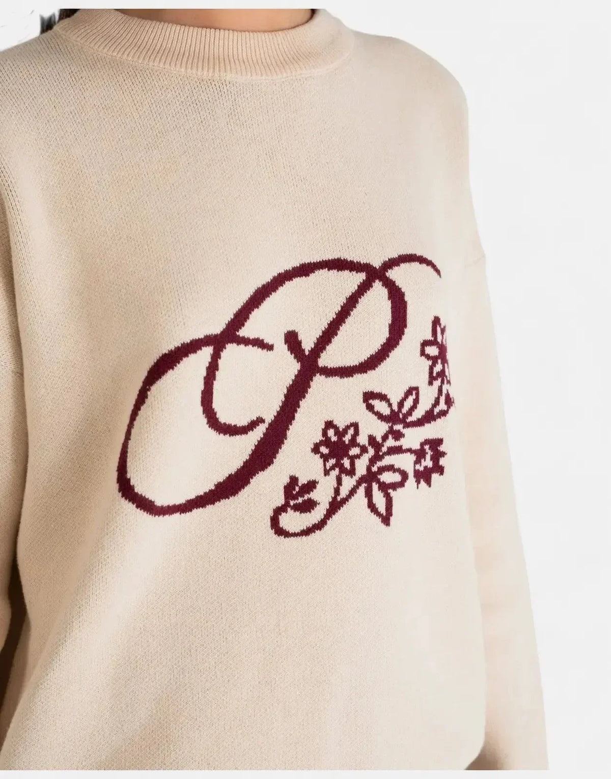 Prohibited Bloom Knit Cream Sweatshirt - view 5