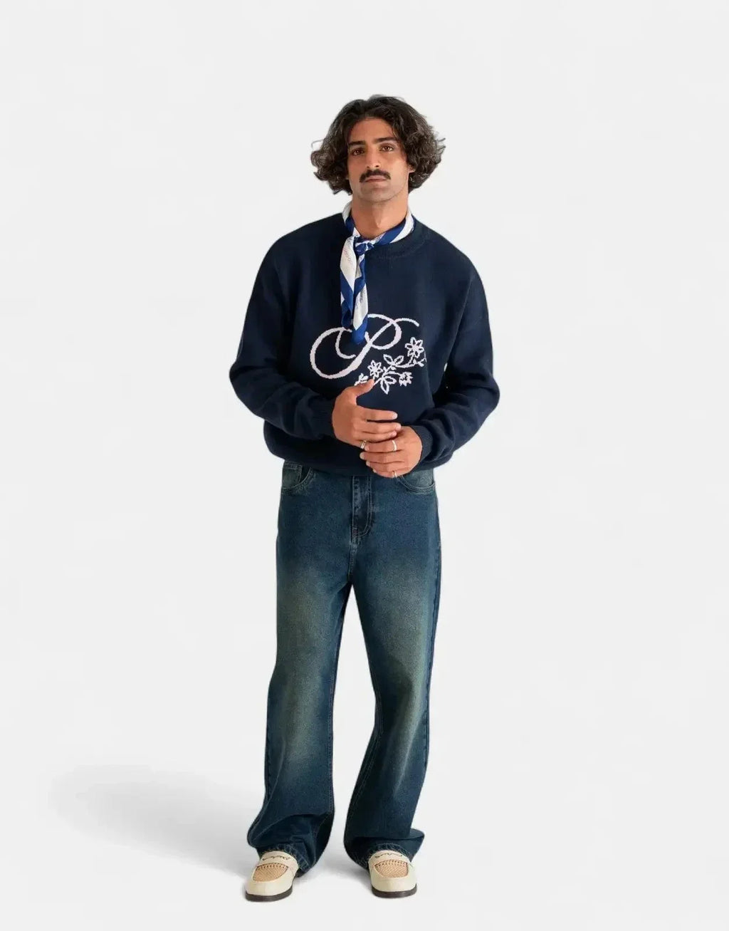 Prohibited Bloom Knit Navy Sweatshirt - view 4