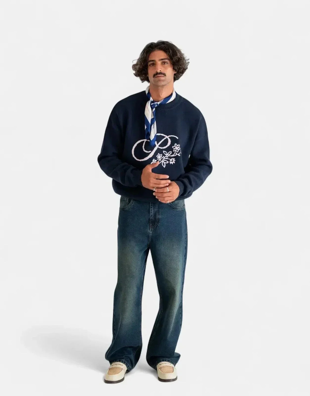 Prohibited Bloom Knit Navy Sweatshirt - view 4
