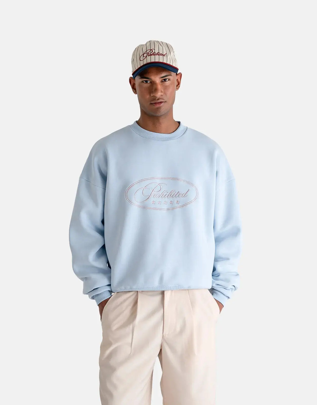 Prohibited Five Star Blue Crew Neck