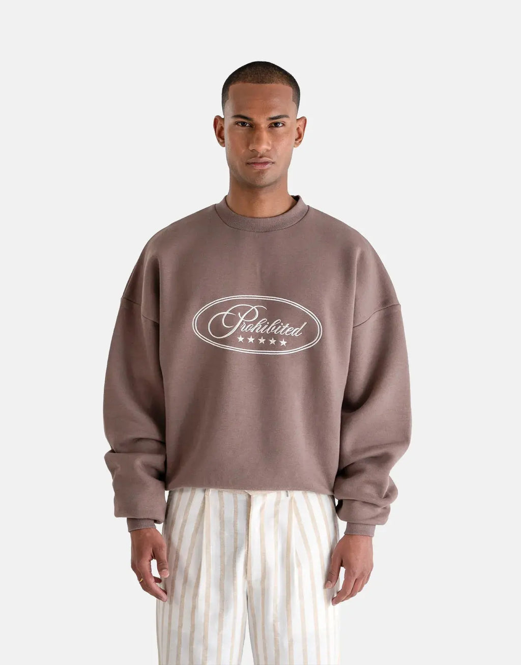 Prohibited Five Star Grey Crew Neck
