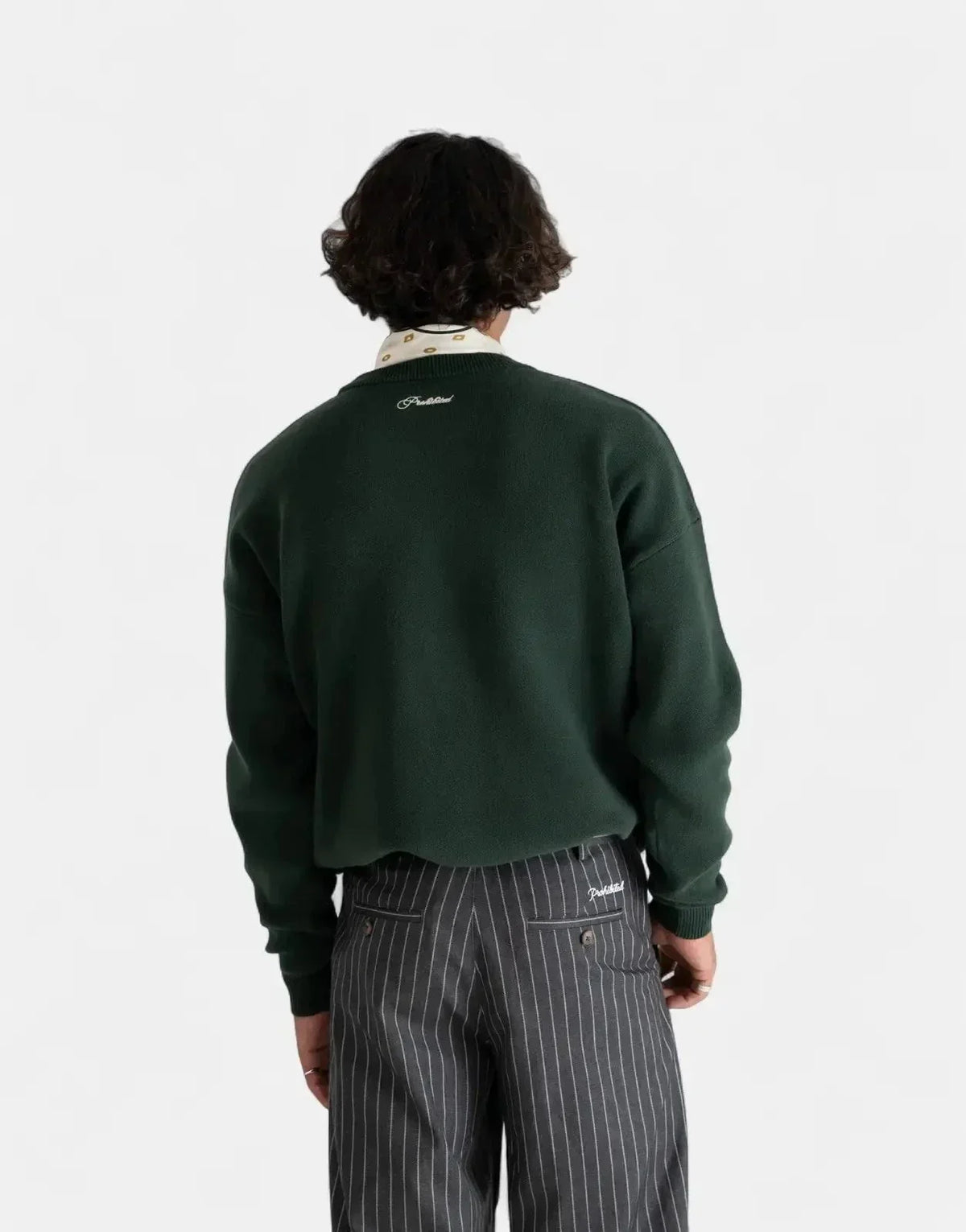Prohibited Initial Knit Green Sweatshirt - view 2