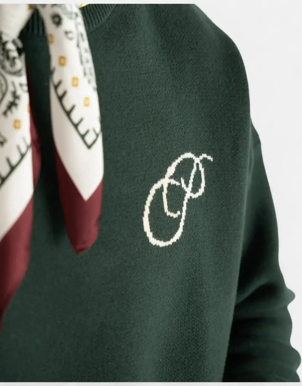 Prohibited Initial Knit Green Sweatshirt - view 5
