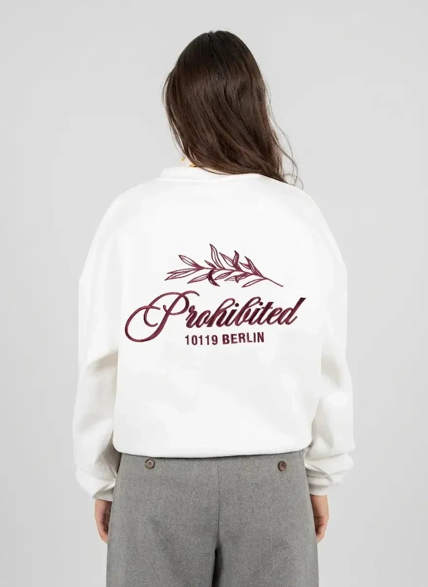 Prohibited Leaf Crew Neck Offwhite Sweatshirt - view 4