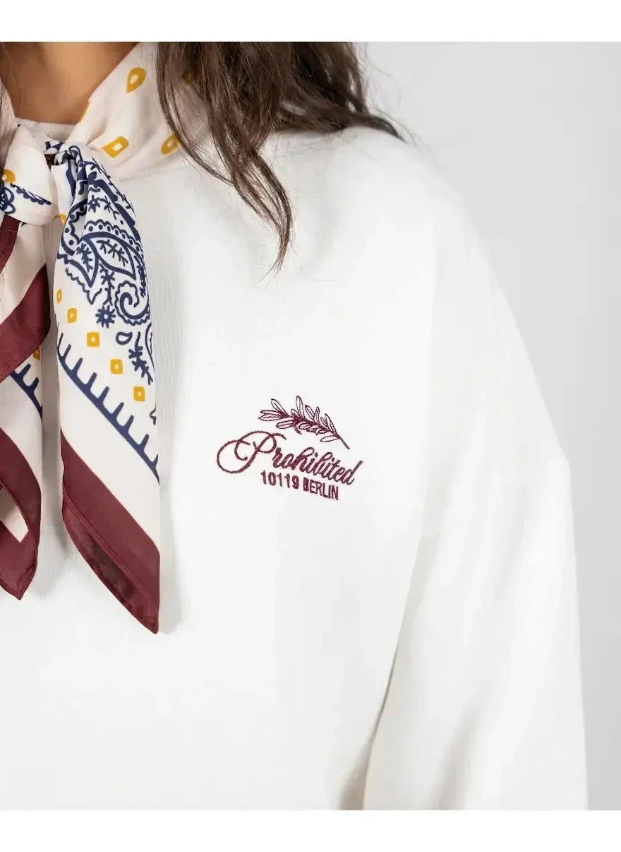 Prohibited Leaf Crew Neck Offwhite Sweatshirt - view 5