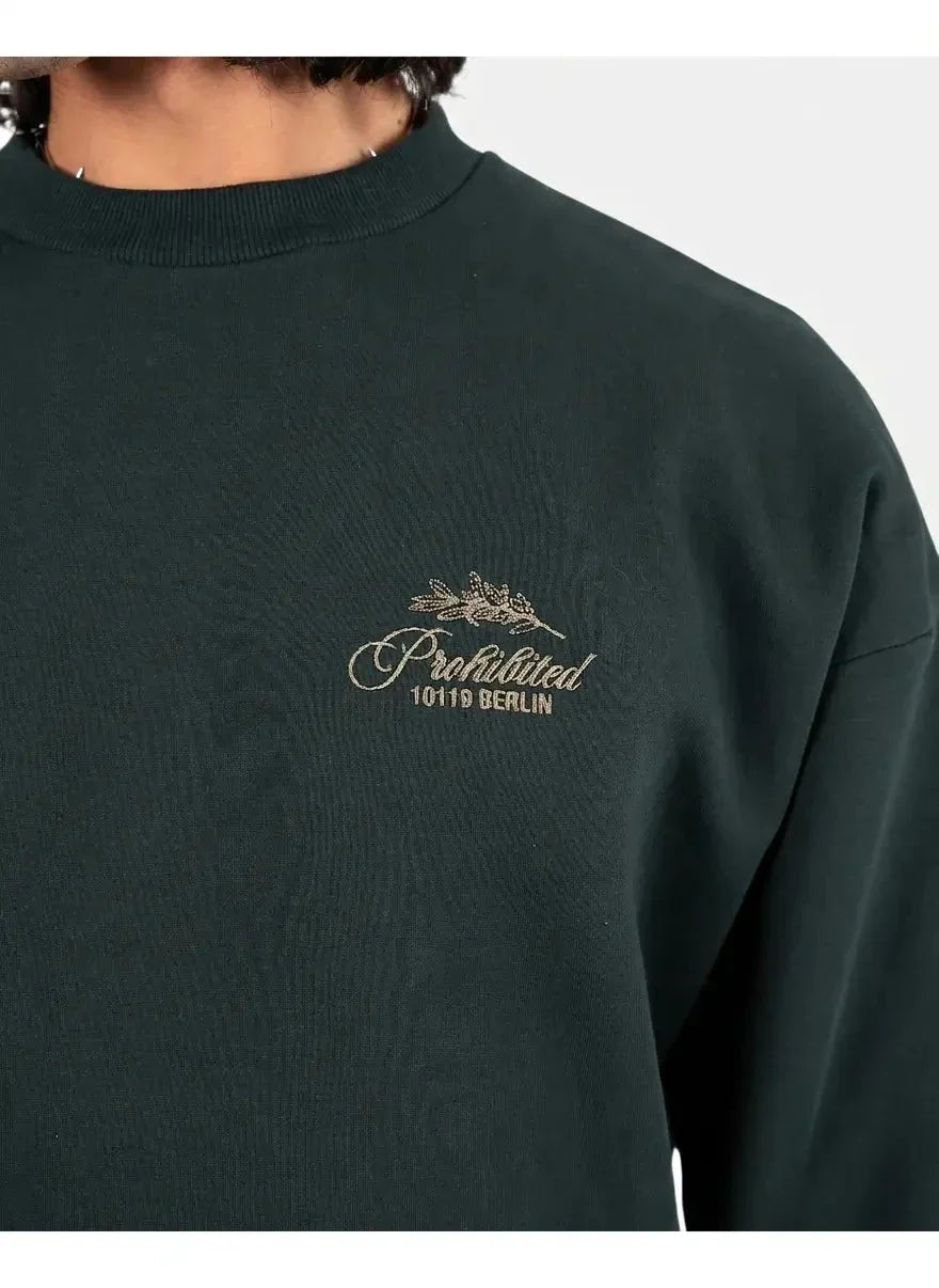 Prohibited Leaf Green Crew Neck Sweatshirt - view 3
