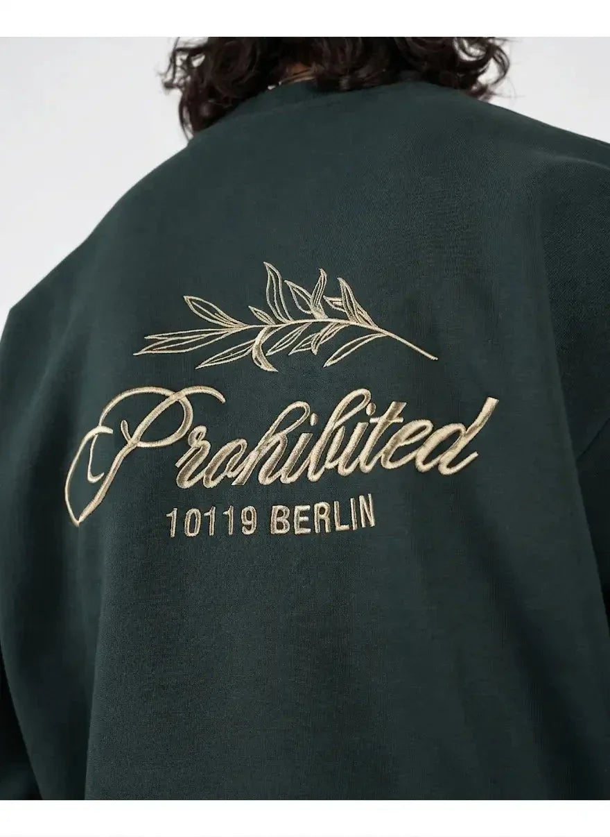 Prohibited Leaf Green Crew Neck Sweatshirt - view 4