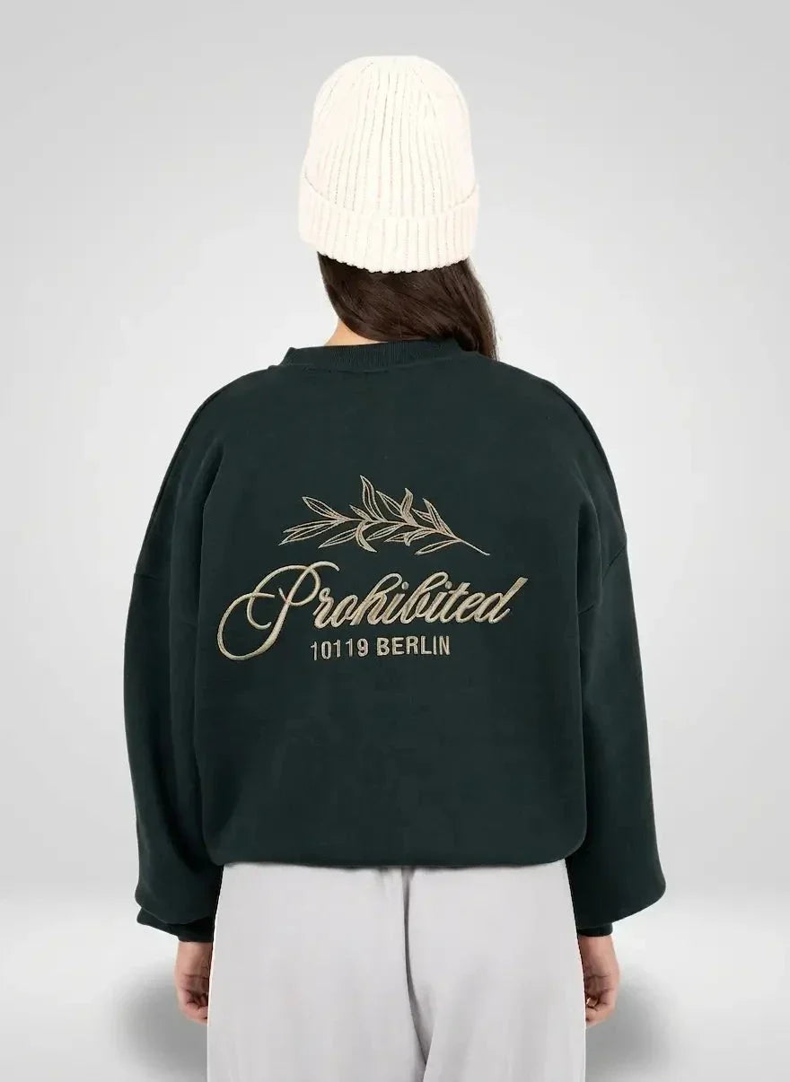 Prohibited Leaf Green Crew Neck Sweatshirt - view 6