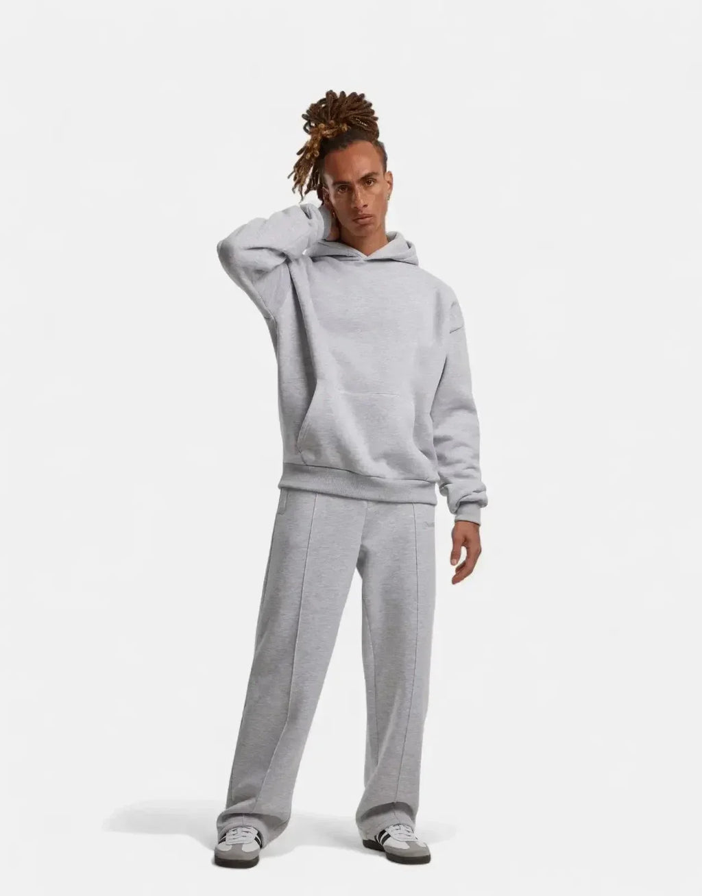 Prohibited Loose Grey Melange Sweatpants - view 3