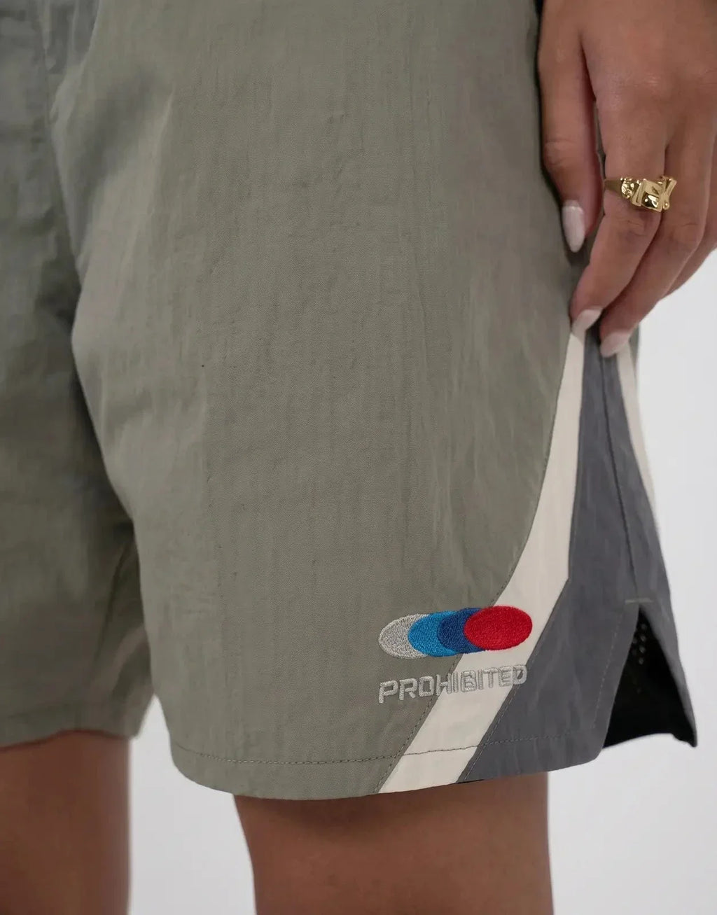 Prohibited Racer Green Track Shorts - view 2