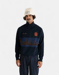 Prohibited Retro Knit Half-Zip Navy
