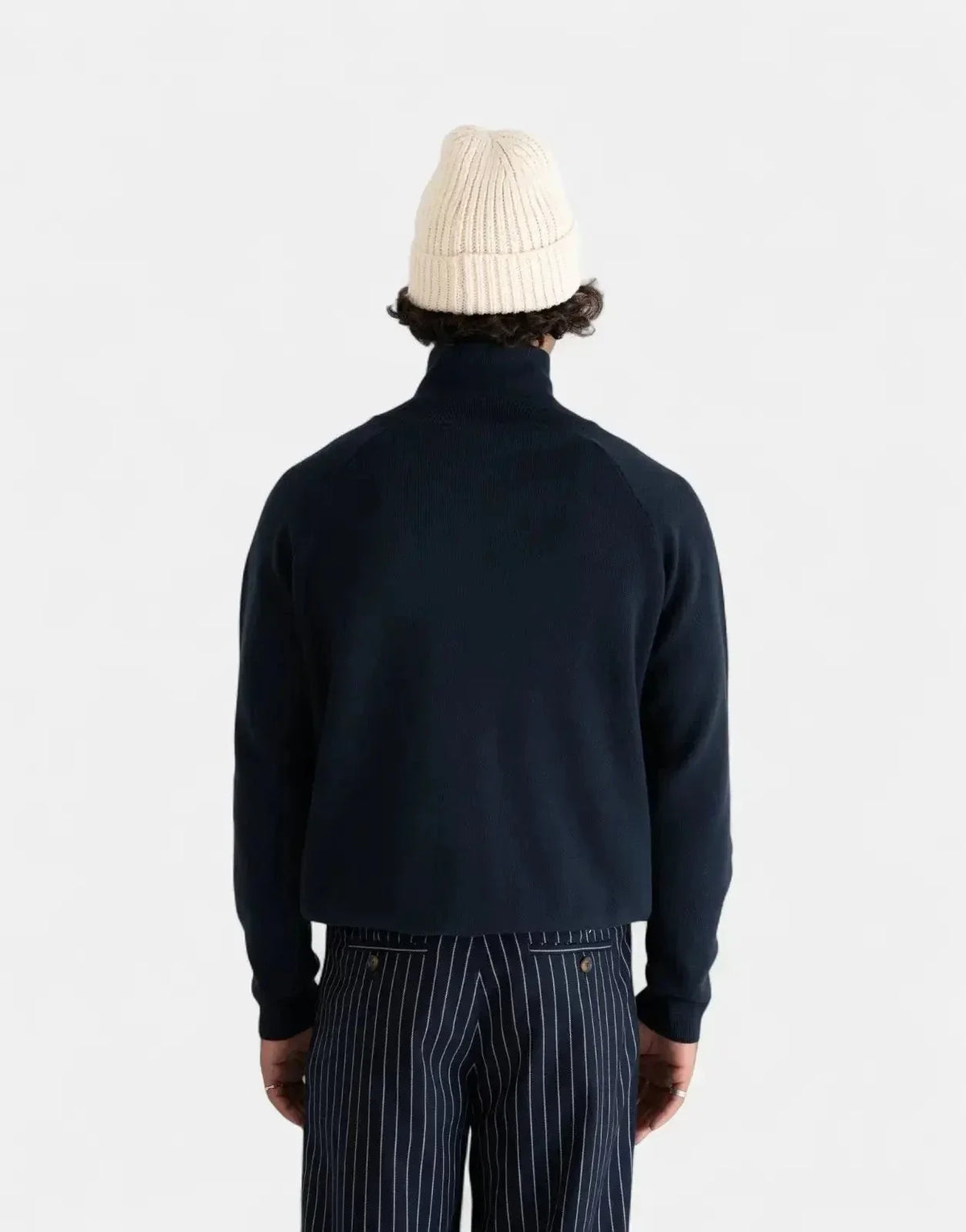 Prohibited Retro Knit Half-Zip Navy - view 2