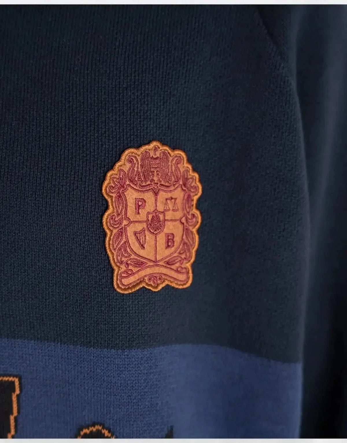 Prohibited Retro Knit Half-Zip Navy - view 5