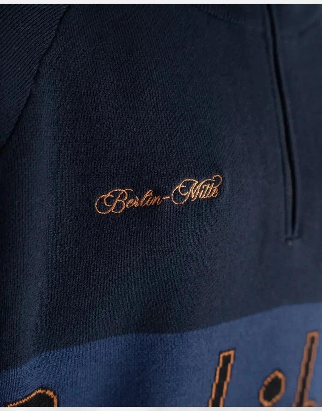 Prohibited Retro Knit Half-Zip Navy - view 6