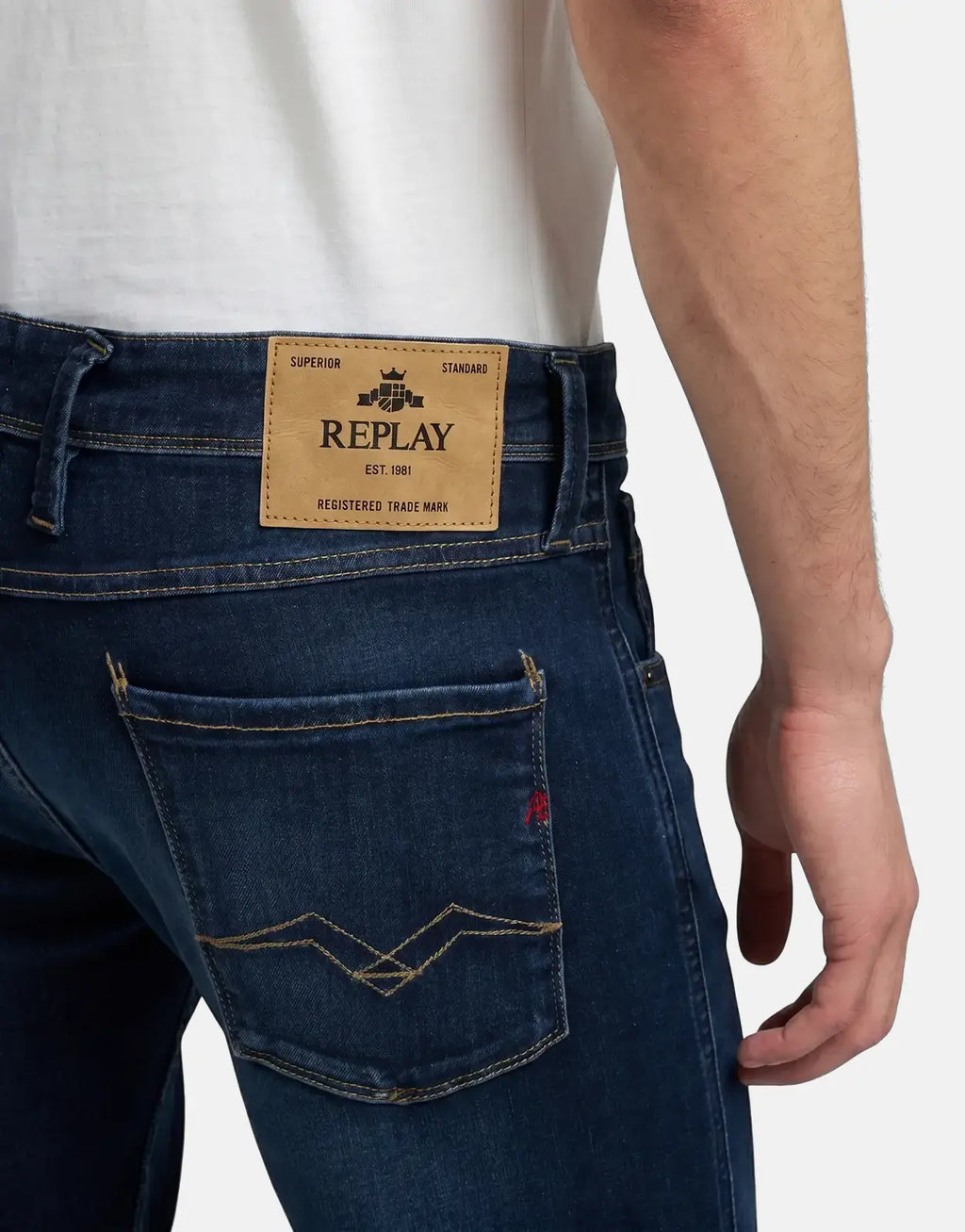 Replay Back Label Anbass Dark Blue Jeans - view 5