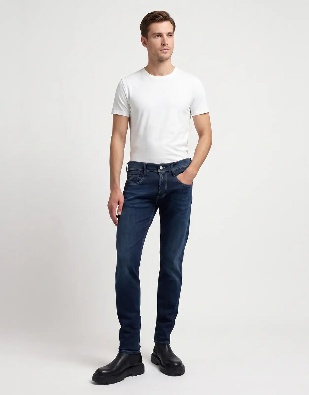 Replay Back Label Anbass Dark Blue Jeans