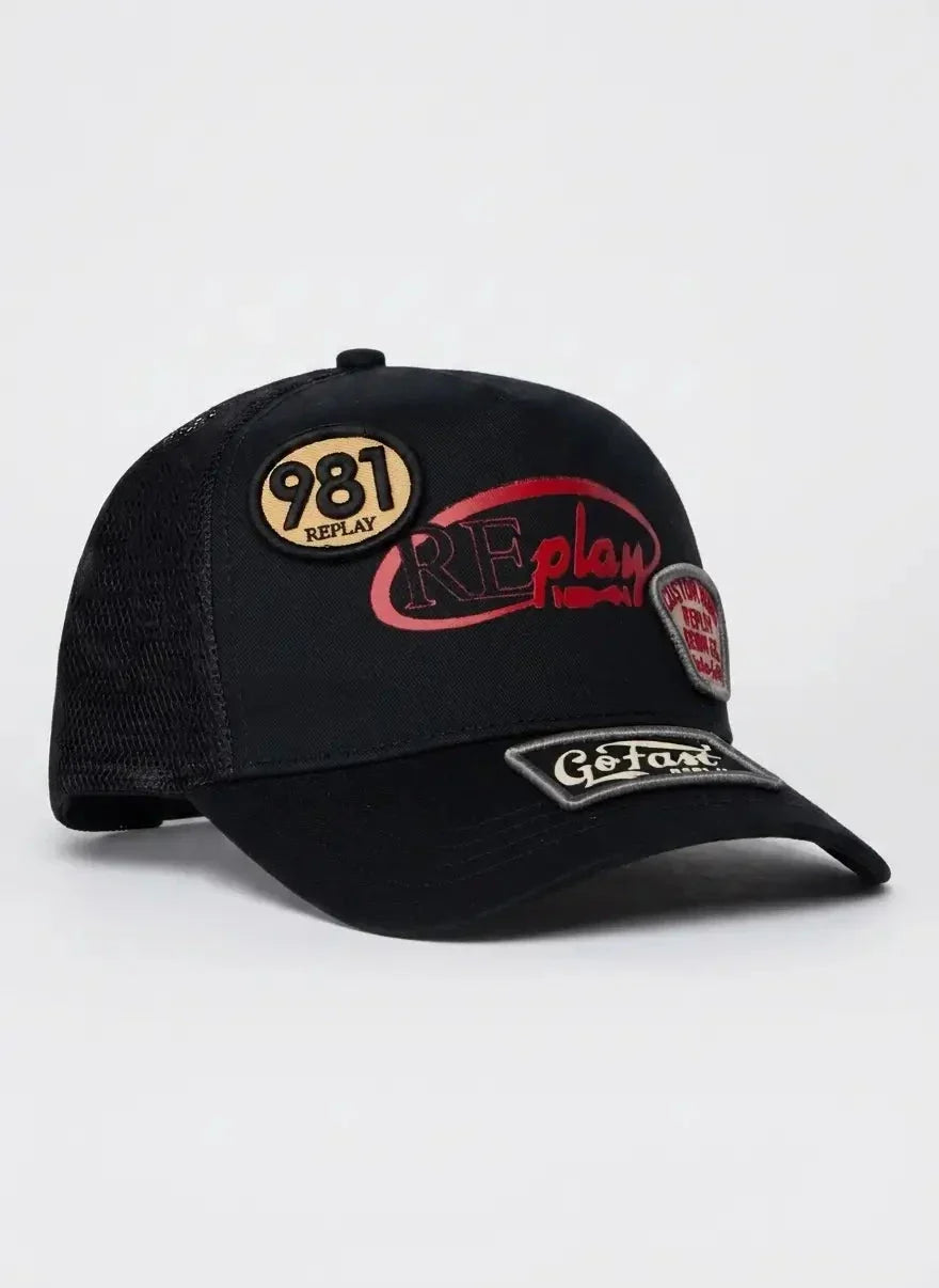 Replay Badge Black Cap
