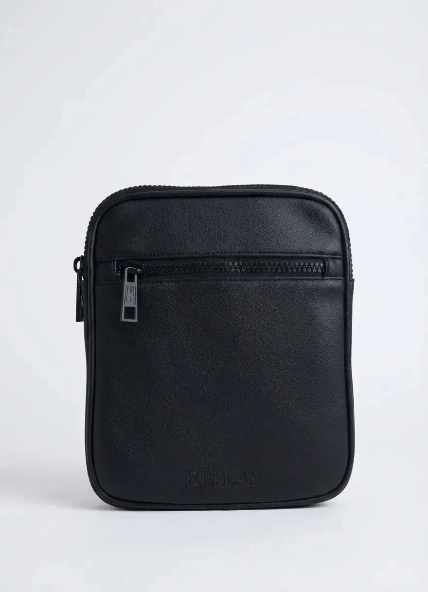 Replay Black Leather Side Bag