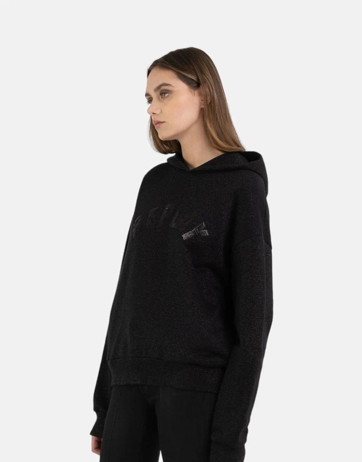 Replay Bling Hooded Black Sweatshirt - view 2