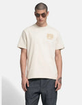 Replay Blue Jeans Side Stitch Print Natural T-Shirt