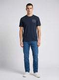 Replay Blue Jeans Since 1981 Side Print Dark Navy T-Shirt