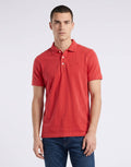 Replay Cotton Embroidery Imperial Red Polo Shirt
