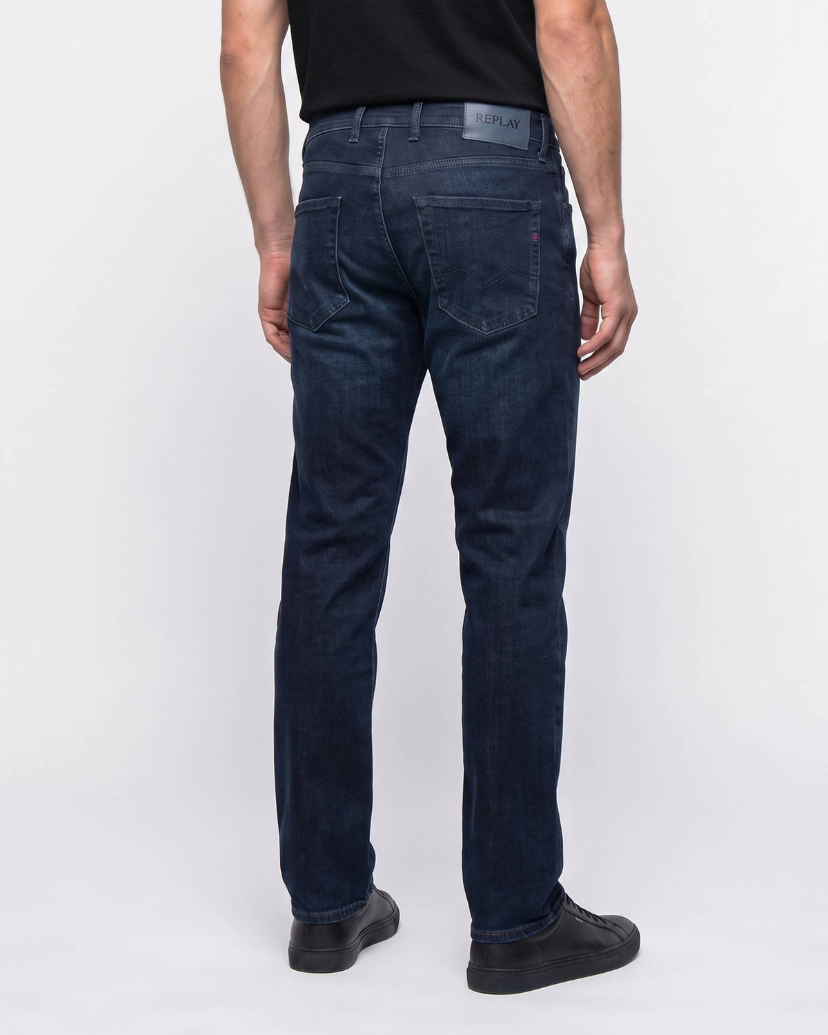 Replay Groover Straight Dark Blue Jeans - view 2
