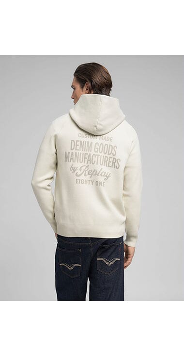 Replay Heavyweight Zipup Snow White Hoodie - view 2