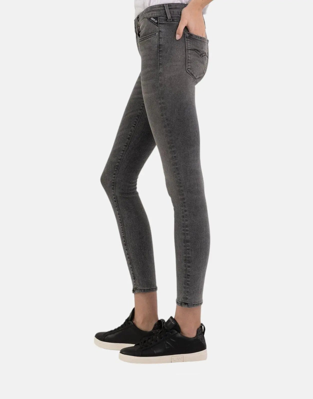 Replay Hyperflex New Luz Skinny Fit Grey Jeans - view 2