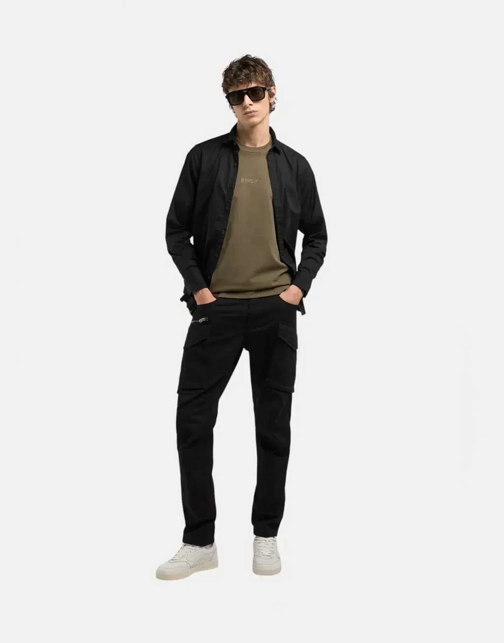 Replay Joe Cargo Black Trouser - view 4