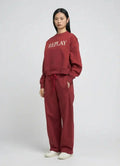Replay Large Font Wine Red Sweatshirt