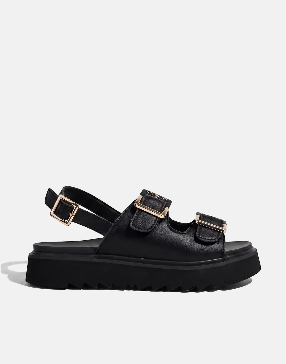 Replay New Alicante Tonal Black Sandals