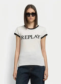 Replay Print Natural White T-Shirt