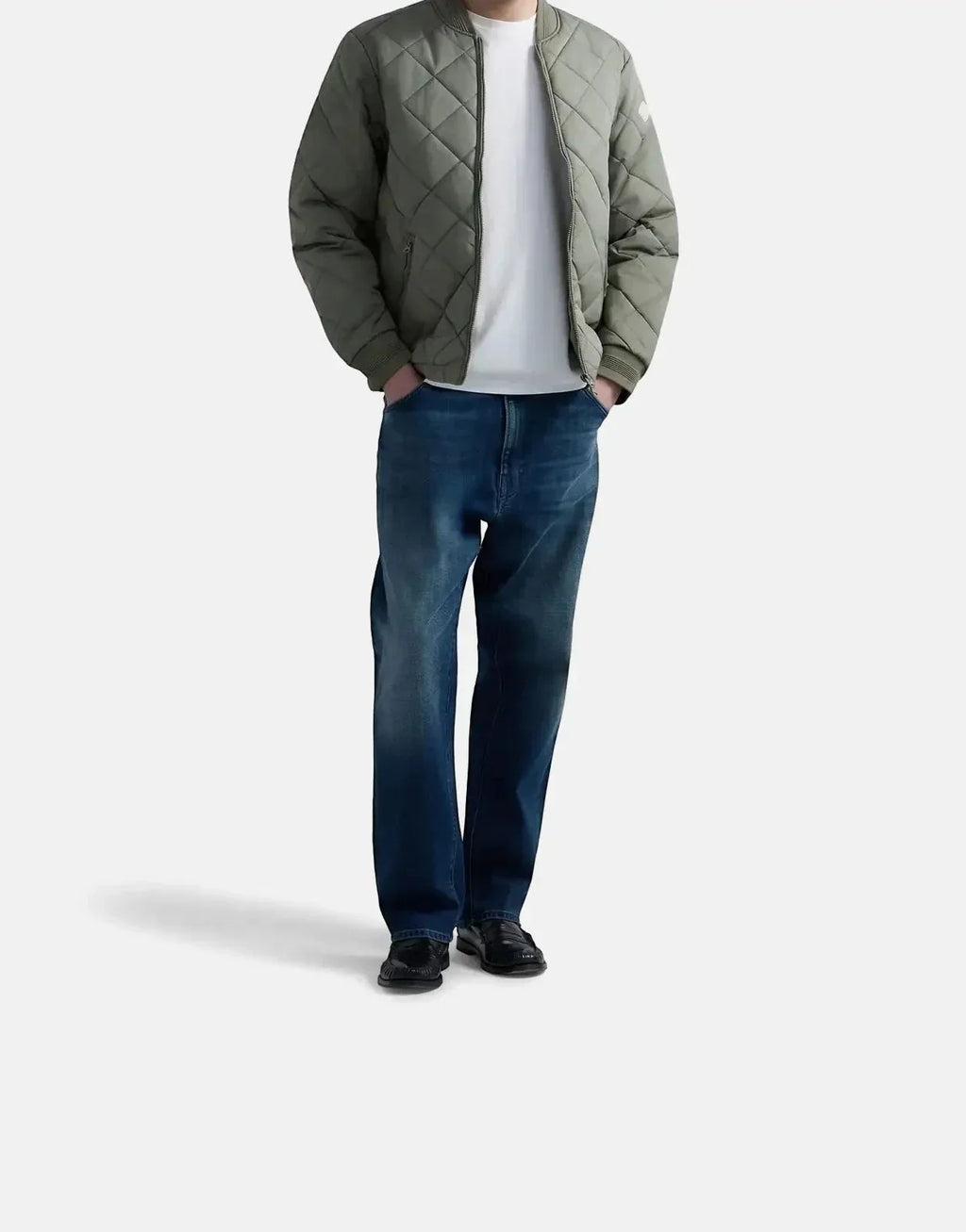 Replay Quilted Mud Green Jacket - view 5