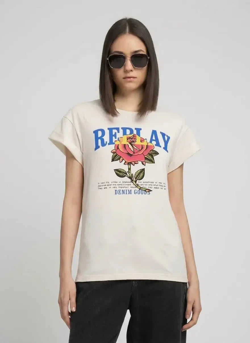 Replay Rose Winter White T-Shirt