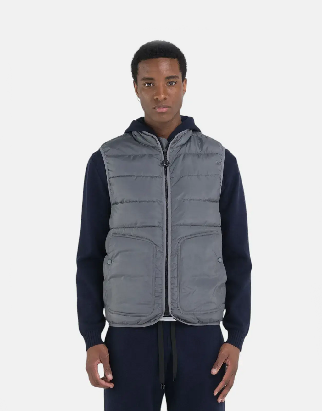 Replay Sleeveless Puffer Jacket Grey