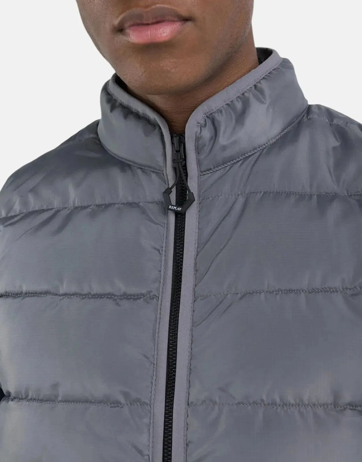 Replay Sleeveless Puffer Jacket Grey - view 3