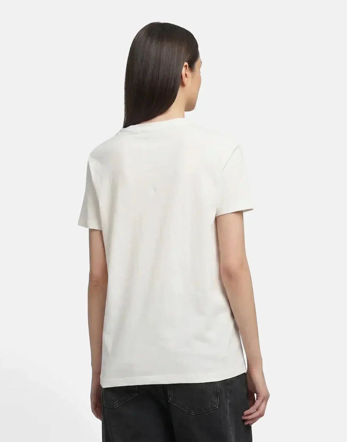 Replay Stitched Logo Font Natural White T-Shirt - view 2