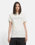 Replay Stitched Logo Font Natural White T-Shirt