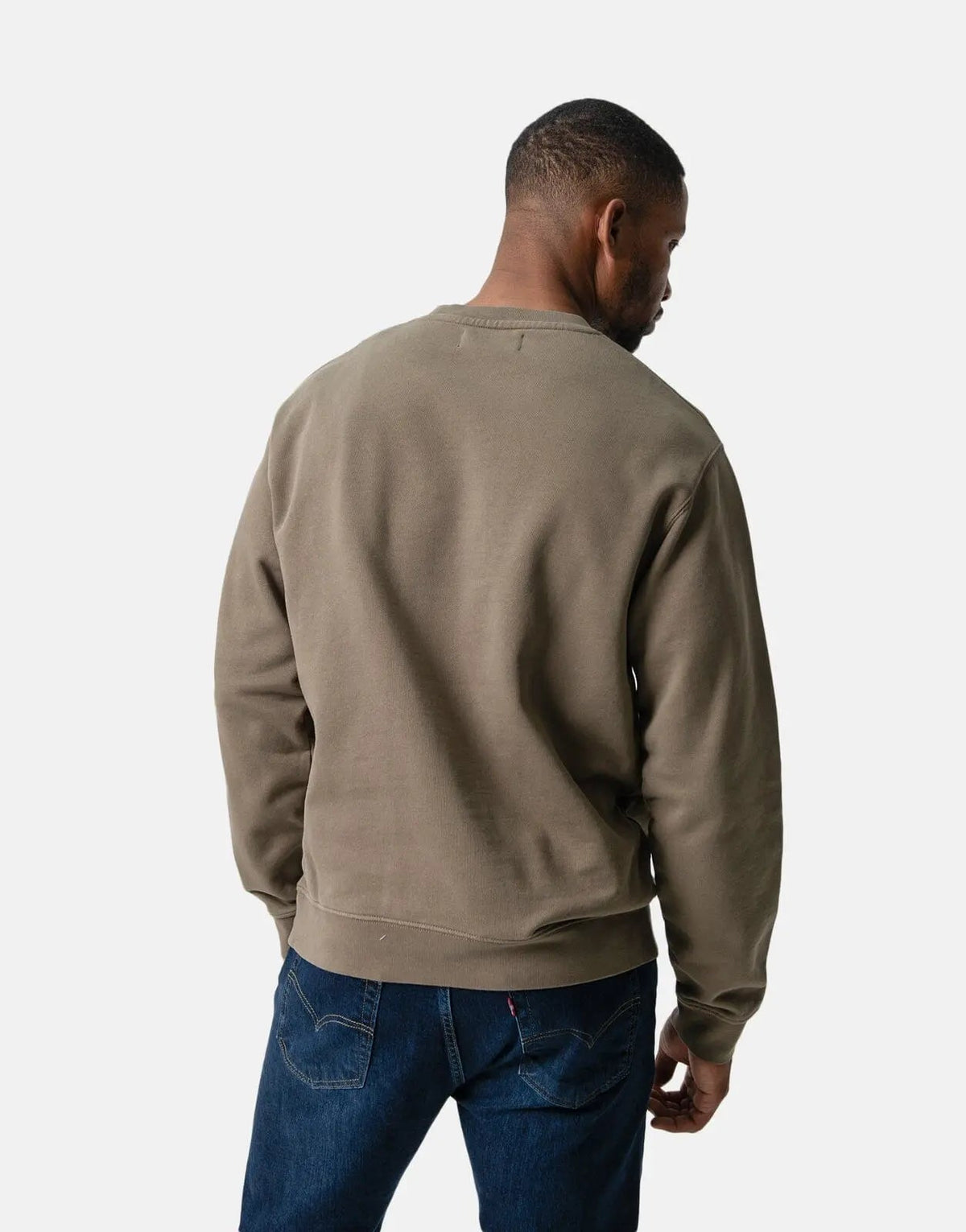 Replay Thick Logo Print Sweatshirt Stone Green - view 2